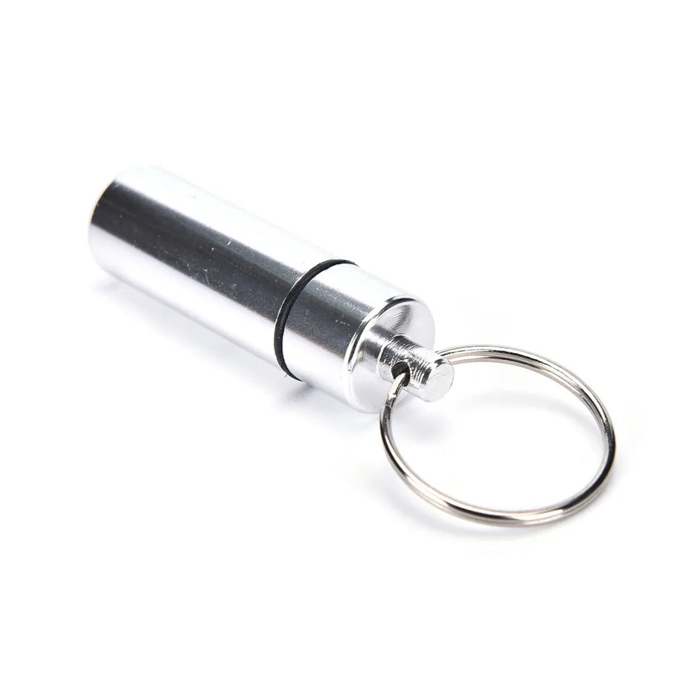 Waterproof Aluminum Drug Organizer Keychain Tablet Pillbox Container