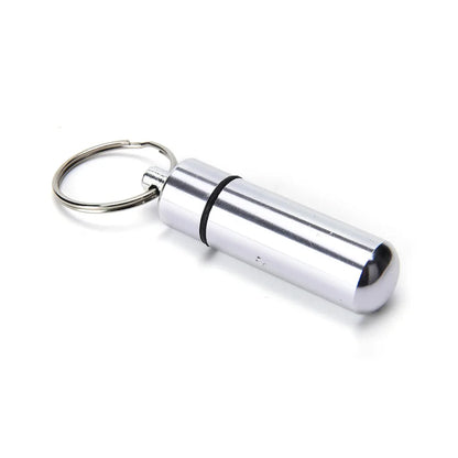 Waterproof Aluminum Drug Organizer Keychain Tablet Pillbox Container