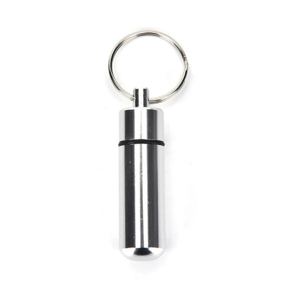 Waterproof Aluminum Drug Organizer Keychain Tablet Pillbox Container