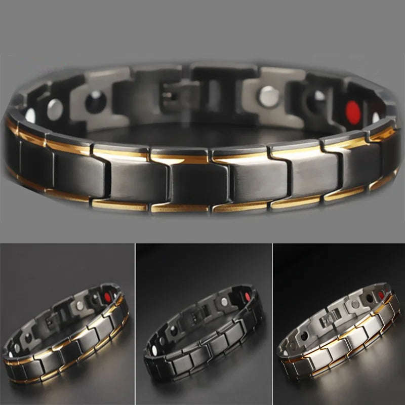 Men's Health Bracelets with Hook Buckle Clasp Therapy Bangles