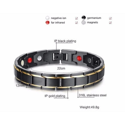 Men's Health Bracelets with Hook Buckle Clasp Therapy Bangles