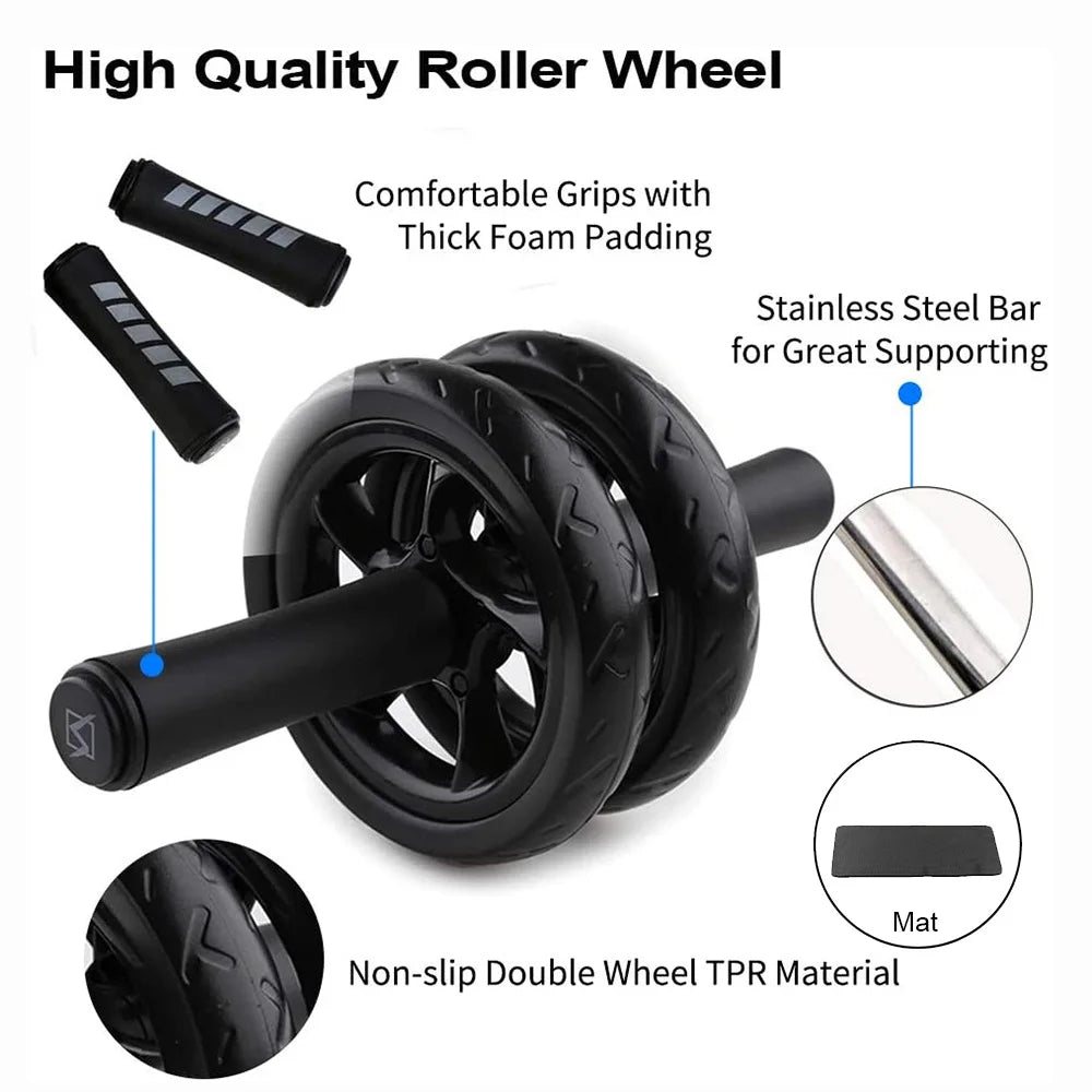 Non-slip AB Roller for Fitness Gym Exercise, Abdominal Wheel Roller Training