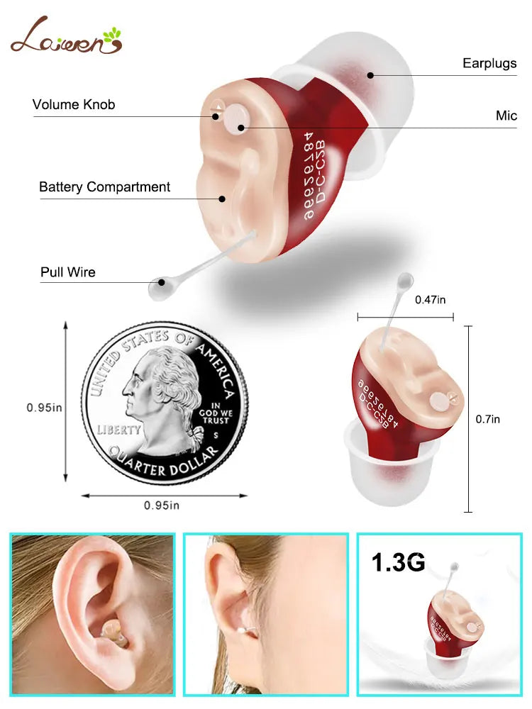 Invisible Adjustable Wireless Hearing Aids