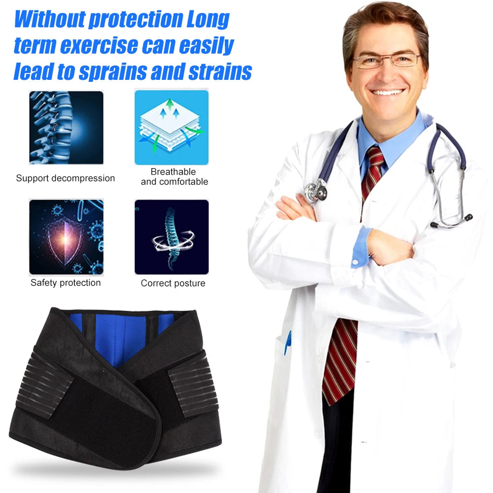 Adjustable Neoprene Double Pull Lumbar Support Lower Brace Pain Relief Waist Band