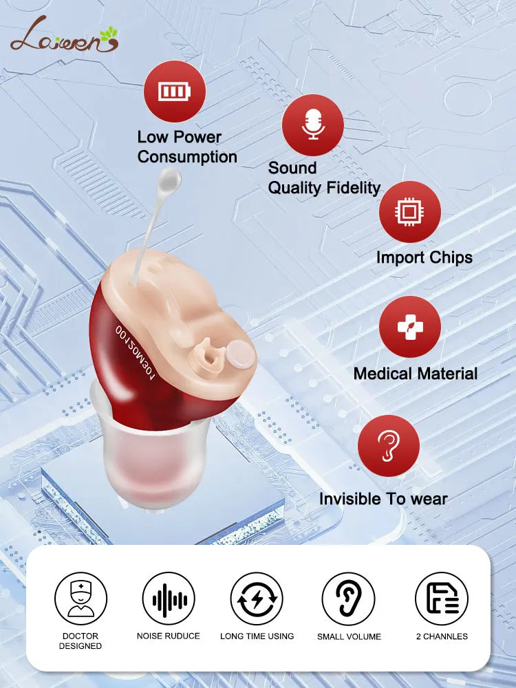 Invisible Adjustable Wireless Hearing Aids